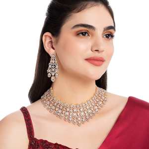 Zircon Necklace 152904 Elegant <b>Wedding</b> <b>Accessory</b> with Dazzling Zircon Stones - Product Image 1