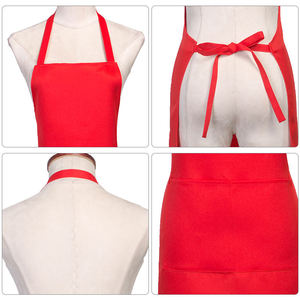 Delantales con babero liso para mujer con 2 bolsillos, delantal de Chef comercial con logotipo personalizado para cocina, restaurante, pintura, dibujo, barbacoa - Product Image 4