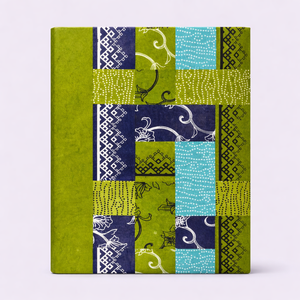 Cuaderno con Estampado de Patchwork Verde, 100 Hojas, Tamaño A5/A4, Encuadernación Térmica, Cubierta de Papel Offset, Estilo Bonito para la Escuela y la Oficina - Product Image 1