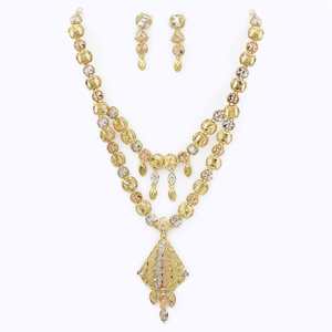 Colliers en or plaqué à trois tons en gros, bijoux de mode, colliers en or multicolores, colliers tricolores, bijoux à trois tons. - Product Image 2