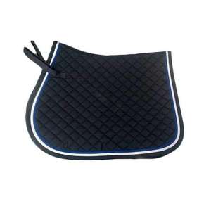 High Quality Lightweight Cotton Polyester Saddle Pad Black with Blue Border Equestrian Sports Soft <b>Foam</b> <b>Padding</b> for High Comfort - Product Image 1