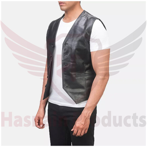 Produits Hasnain Gilet de moto d'hiver décontracté pour hommes doublure en cuir et polyester respirant tissu en toile personnalisable nouveau design - Product Image 4