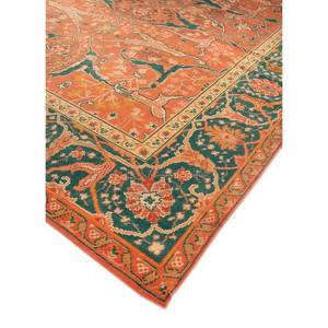 Alfombras de Lana Anudadas a Mano de Gran Tamaño Aalam, Diseño Abstracto de Medallón Rojo Naranja, Patrones Rectangulares para Pasillo, Entrada del Hogar, 9x12-Paem-371 - Product Image 2