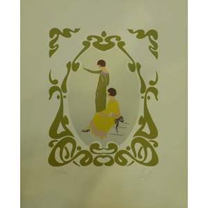 Toile originale espagnole imprimée à la main, prête à être accrochée pour la décoration murale de la maison, 13 x 14 Abcp-242 - Product Image 1