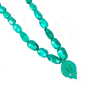 Lab Grown Emerald <b>Necklace</b> <b>Beads</b> Faceted Smooth Polished Green Nano Cut Gemstone Strand for Jewelry Making Customisable - Product Image 2