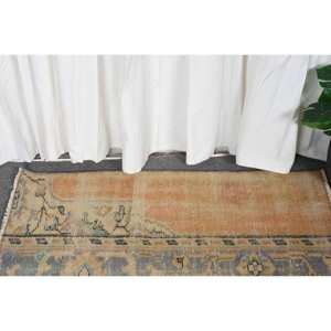 Alfombra de lana turca Vintage 16X32 pies Beige y azul estilo tradicional patrón de retazos respaldo de látex para decoraciones de sala de estar - Product Image 2