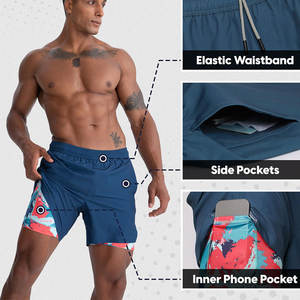 Nouveauté : Shorts de compression de sport pour homme, logo personnalisé, 100% polyester, style décontracté uni, faible MOQ - Product Image 4