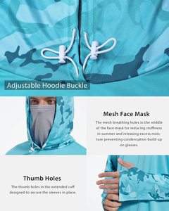 เสื้อมีฮู้ดสำหรับตกปลา2023ยอดนิยมมีฮู้ดแขนยาวทำจากไม้ไผ่รีไซเคิลพร้อมการป้องกัน UPF - Product Image 3