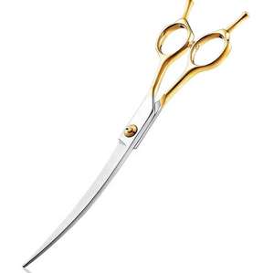 Professional Stainless Steel Portable Luxury Pet Grooming <b>Curved</b> <b>Scissors</b> Multi-functional Hair Cutting Shear - Product Image 1