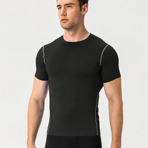 T-shirt personnalisé de haute qualité pour hommes, jogging, vêtements de fitness OEM, pull-over de course, t-shirt uni respirant à séchage rapide pour hommes - Product Image 1