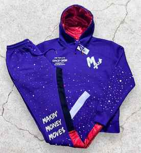 2025 Winter Solid Organic <b>Fleece</b> Mens Tracksuit Hoodies with Rhinestone <b>Work</b> Custom Screen Print Heavyweight Custom Logo - Product Image 4