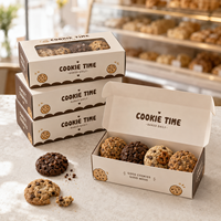 Boîte d'emballage personnalisée pour biscuits, boîte à biscuits jetable en papier pour boulangerie, boîte à emporter avec impression de logo
