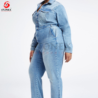 Combinaison en jean pour femme, style décontracté d'été, avec logo personnalisé, pantalon large, vente en gros, fournisseur d'usine de vêtements