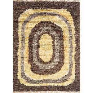 Zuri Gold Hand Knotted <b>Wool</b> Rug-Paem-699 Abstract Pattern 9x12 Rectangle for Home Entryway Living for Hallway Puzzle Handmade - Product Image 1