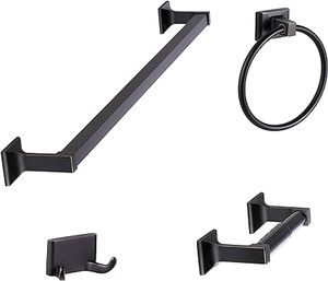 Ensemble de 4 accessoires de salle de bain en acier inoxydable de style moderne - Product Image 6