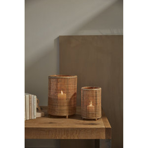 โคมไฟตั้งโต๊ะทำจากเส้นใยธรรมชาติสำหรับขี้ผึ้งและแท็บเล็ต - Product Image 3