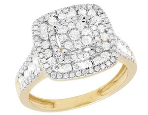 แหวนเพชรโมอิสซาไนต์ชุบทองสีเหลืองดีไซน์สี่เหลี่ยมเครื่องประดับแฟชั่นเงิน S925สำหรับโอกาสพิเศษ - Product Image 1