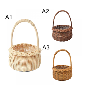 Cestas de almacenamiento tejidas redondas de ratán para artesanía ecológica, cesta de flores, cesta de regalo de alta calidad de Vietnam - Product Image 3