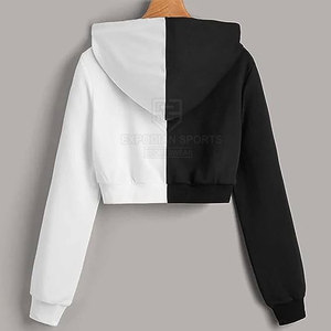 Custom Logo Printed Breathable <b>Winter</b> Casual Short Lightweight Women Crop <b>Top</b> Hoodies Cheap Price Low MOQ - Product Image 3