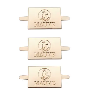 Hochwertige gravierte Rechteck Gold Logo Metall Marke Tags benutzer definierte Taschen Metall Namensschilder Platten für Handtasche