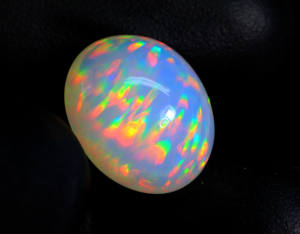 Piedra preciosa de cabujón de forma ovalada de ópalo etíope genuino-Gemas de ópalo de base blanca de fuego de galaxia Welo-Piedra suelta brillante suave para ella - Product Image 4