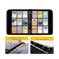 Maßgefertigter Reißverschluss-Premium-PU-Leder-Ordner 900 Taschen Kartenalbum 9-Taschen-Kartenmappe für Fotos DIY Hochwertig
