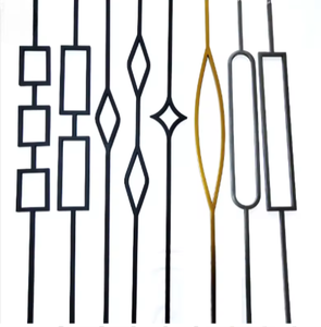 Balaustres y Espigas Ovalados de Hierro Hueco de 1/2 Pulgada, Decorativos, Modernos, en Negro Satinado y Dorado, para Barandillas de Escaleras Interiores, Balcones y Villas - Product Image 1