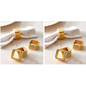 Servilletero de mesa de Venta caliente, servilletero de forma cuadrada dorada para fiestas de boda, ajuste de mesa a precio atractivo - Product Image 5