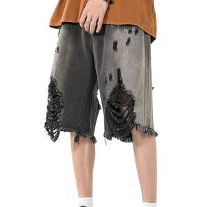 <b>Y2k</b> 100% Cotton High Quality Washed Breathable Denim <b>Shorts</b> Hip Hop Streetwear Distressed Jeans <b>Shorts</b> - Product Image 3