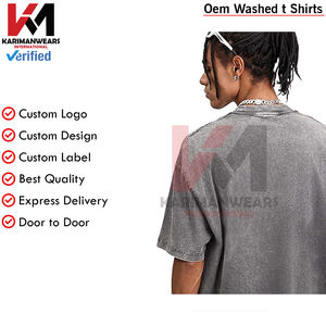 T-shirt surdimensionné en coton pour hommes, vintage, délavé, décontracté, été, manches courtes, basique, coupe ample, hauts - Product Image 4