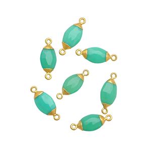 Piedra preciosa de cuarzo blanco, conector en forma de marquesa de 8x14mm, suministros de fabricación de joyas de cobre chapado en oro para collar - Product Image 4