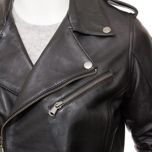 Vestes en cuir pour femmes sur mesure, nouveau design, prix de gros, veste en cuir d'agneau véritable pour femmes, veste de moto - Product Image 6