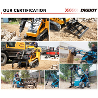 Pengiriman Gratis 300KG 380KG 500KG Mesin Diesel untuk Rumah dan Kebun Sesuai Standar CE EPA Motor Pompa Hidrolik PLC Mini Skid Steer Loader Roda