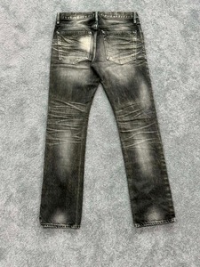 กางเกงยีนส์ทรงขาบานสไตล์ฮิปฮอปสำหรับผู้ชาย ผ้าฝ้ายเดนิมวินเทจ ลุคฟอกสีซีดแบบวิสเกอร์ ขาดเซอร์ๆ ทรงหลวม - Product Image 2