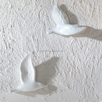 Décoration murale en céramique Mouettes Aspect 3D Porcelaine blanche Oiseau