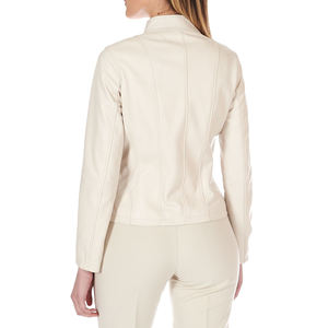 Chaqueta de Cuero Genuino para Mujer, Logotipo Personalizado OEM, Cuero Real de Cordero y Vacuno, Estilo Clásico de Motociclista, Proveedor Mayorista - Product Image 4