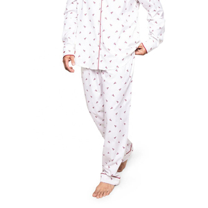 ชุดนอนผ้าฝ้ายพิมพ์ลายสำหรับผู้ชายแบบมีช่องอกใส่สบาย - Product Image 4