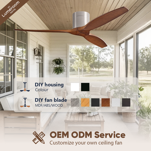 42 Inch Contemporary Ceiling <b>Fan</b> Without Light Brushed Nickel Flush Mount <b>Fan</b> <b>with</b> 3 Solid Wood Blades and <b>Remote</b> - Product Image 4