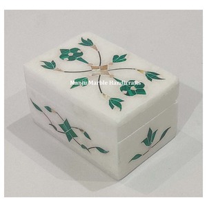 Attractive Handmade Design Pure White Marble Inlaid <b>Box</b> With Mother Of Pearl Material For Jewelry Gifts Item And Ramdaan Special - Product Image 5