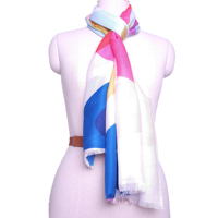 Écharpes Hijab Longues en Chiffon Léger et Modal, Imprimées Numériquement, Personnalisables, Luxueuses, Douces, Scintillantes, Respirantes, Respectueuses de la Peau, Style Ethnique
