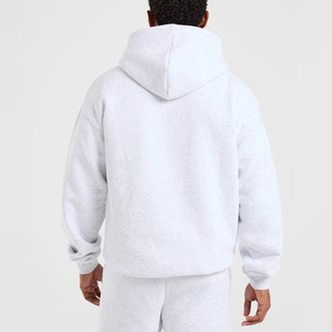 เสื้อมีฮู้ดโอเวอร์ไซส์สำหรับผู้ชาย, เสื้อมีฮู้ดโอเวอร์ไซส์ผ้าคอตตอนผ้าฟลีซโอเวอร์ไซส์ซักออกแบบโลโก้ได้ตามต้องการ - Product Image 3