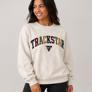 Sudadera Oversize de Cuello Redondo con Letras Universitarias Multicolor en Color Avena para Mujer, Estilo Trackstar, OEM, Marca Privada - Product Image 4