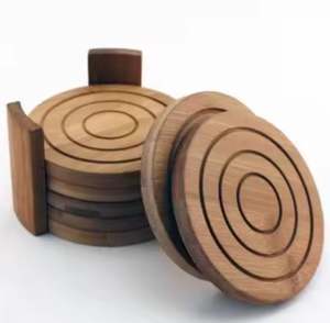 Cup Pad Disc <b>Slices</b> Coaster Round Blank Wood Custom Unfinished <b>Wooden</b> Natural <b>Wooden</b> Sculpture - Product Image 2