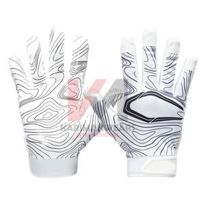 Guantes de Fútbol Americano de Cuero Sintético Dorado Premium con Revestimiento de Silicona Antideslizante y Ajuste para Guantes de Fútbol Americano - Product Image 1
