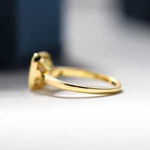 Esmeralda moissanita bisel solitario anillo de compromiso plata esterlina Art Deco IGI certificado boda promesa anillo oculto Halo fino - Product Image 4