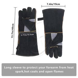 Guantes de cuero resistentes al fuego y al calor con costuras de Kevlar, perfectos para guantes de cuero para soldar con parrilla de chimenea de Pakistán - Product Image 3