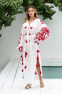 เดรสยาวปักลายยูเครนยาวลำลองสำหรับผู้หญิงเดรสยาวปักลายใส่ในฤดูร้อน - Product Image 5