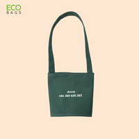 Pochette pour bouteille d'eau en toile de coton simple et tendance, fabriquée directement par le fabricant, couleur et logo personnalisés, pour l'école, les pique-niques
