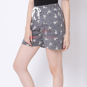 Pantalones cortos de verano de cintura alta para mujer de algodón con logotipo personalizado 2025, transpirables con cierre de cintura elástica y bolsillos, ajuste holgado suave - Product Image 6