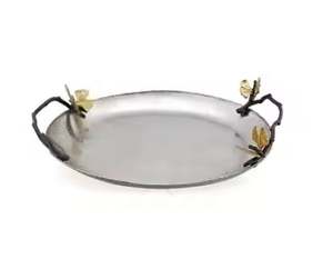 Amazing Wooden Food Snacks Serving <b>Tray</b> Set of 2 With Golden Handle Premium Quality for Home and Restaurant Usage Supplies - Product Image 3